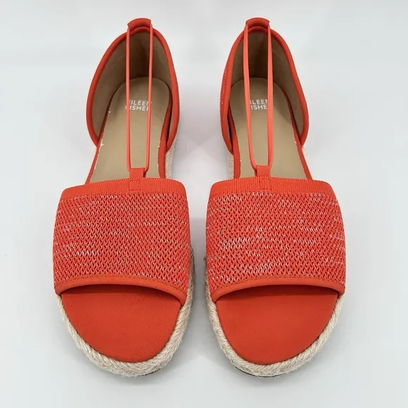 Eileen Fisher Flats Women's Size 10 Orange Mews Magma Melange Espadrille Sandals