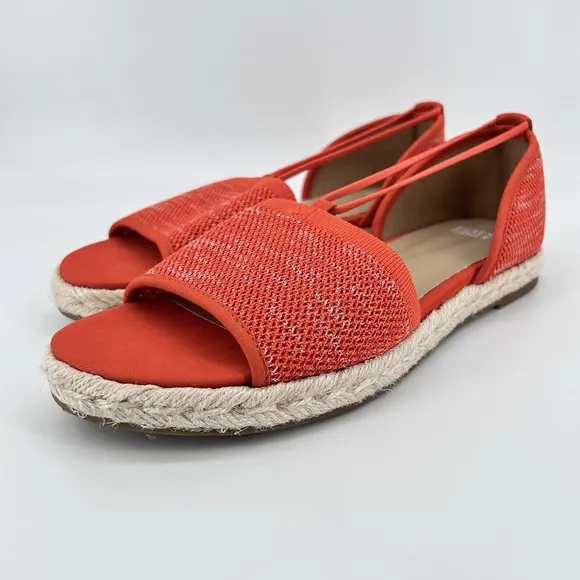 Eileen Fisher Flats Women's Size 10 Orange Mews Magma Melange Espadrille Sandals