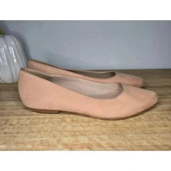 Eileen Fisher Jil Tumbled Nubuck Ballet Flats leather blush size 6.