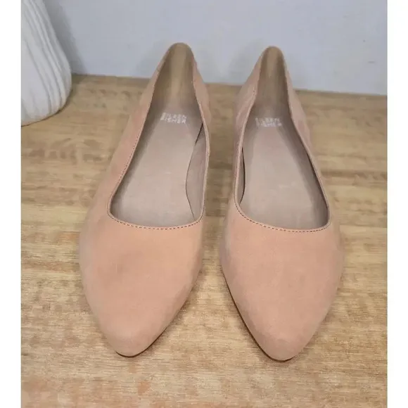 Eileen Fisher Jil Tumbled Nubuck Ballet Flats leather blush size 6.