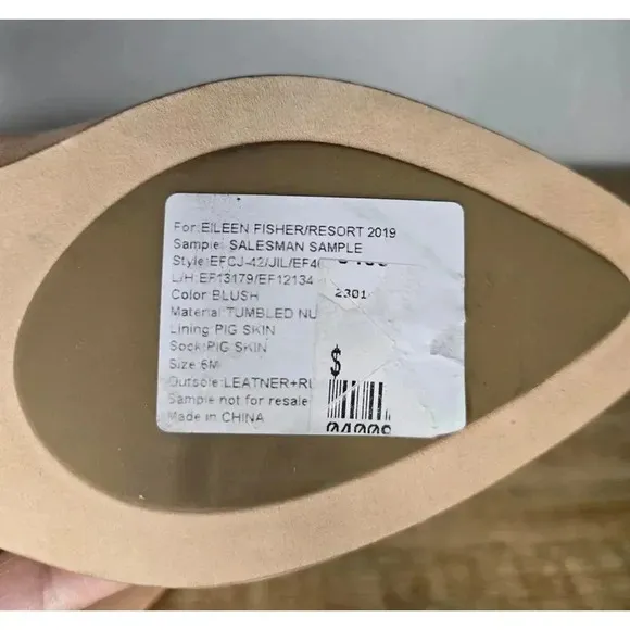 Eileen Fisher Jil Tumbled Nubuck Ballet Flats leather blush size 6.