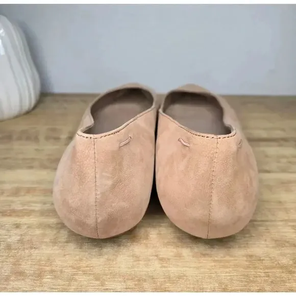 Eileen Fisher Jil Tumbled Nubuck Ballet Flats leather blush size 6.