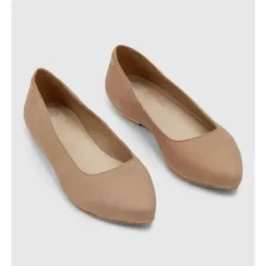 Eileen Fisher Jil Tumbled Nubuck Ballet Flats leather blush size 6.