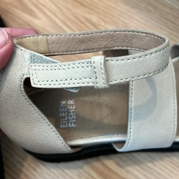 Eileen Fisher Keno Sandals Platform in Bone Size 5.5 New