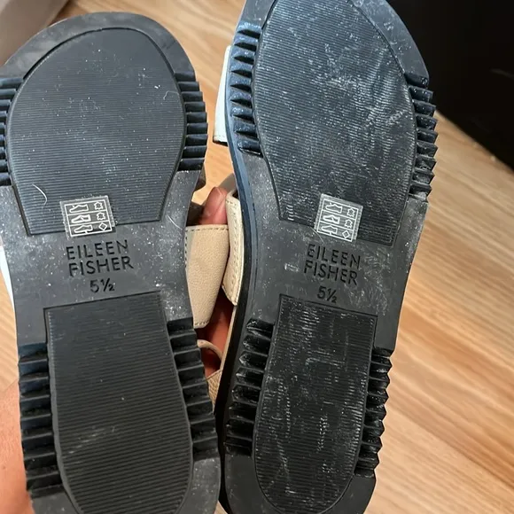 Eileen Fisher Keno Sandals Platform in Bone Size 5.5 New