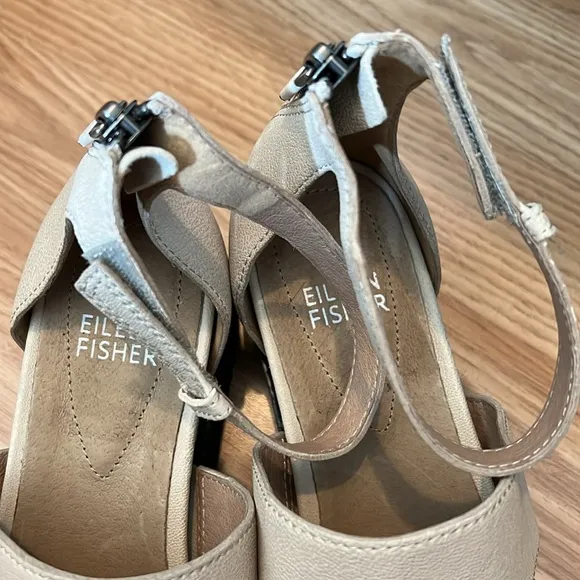 Eileen Fisher Keno Sandals Platform in Bone Size 5.5 New