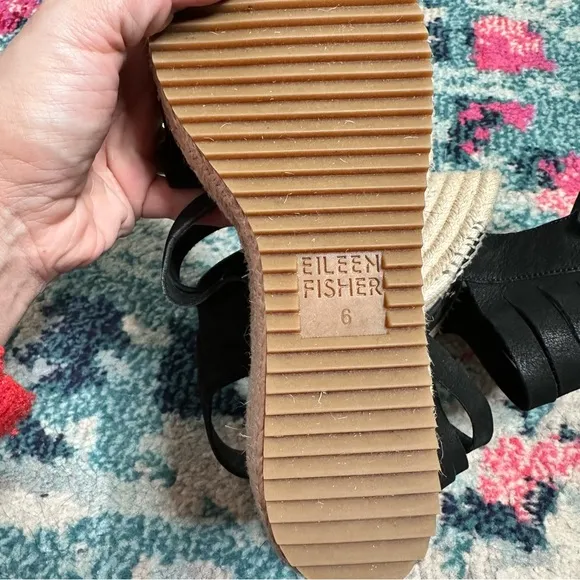 Eileen Fisher Largo Espadrille Sandals in Black