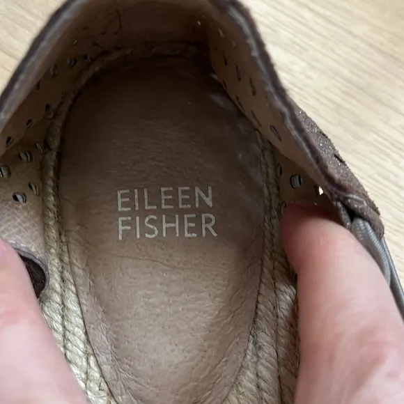 Eileen Fisher Lee 2 Espadrille Sandals in gray neutral metallic bungee size 9