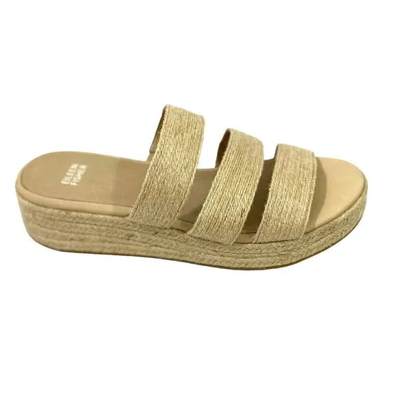Eileen Fisher Mayla Jute Espadrille Sandals Size 10 Platform Wedge Resort $185