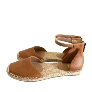 Eileen Fisher NEW Lala Leather Espadrille Sandals In Light Brown Size 7