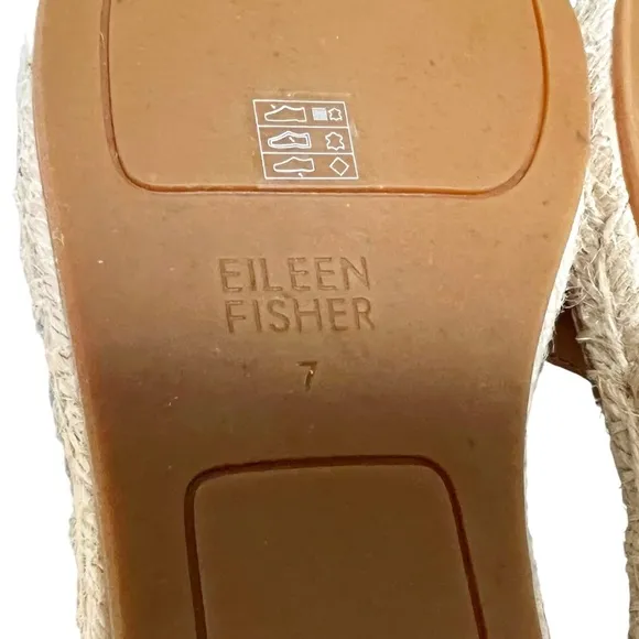 Eileen Fisher NEW Lala Leather Espadrille Sandals In Light Brown Size 7