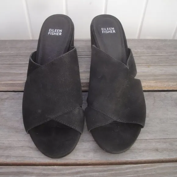 Eileen Fisher Shoes Ladies Black Vero Cucio Sandals Size 8
