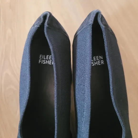 Eileen Fisher Signy ST Block Heels Black Textile Knit Shoes  NWT