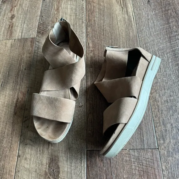 Eileen Fisher sport wedge platform suede sandals size 9.5