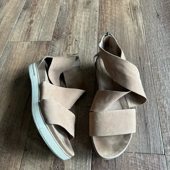 Eileen Fisher sport wedge platform suede sandals size 9.5