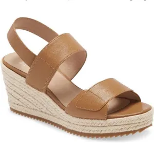 Eileen Fisher Winnie Espadrille Wedge Sandals IN Tan Size 11 NWOB