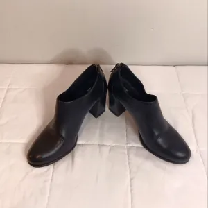 EILEEN FISHER Womens Quote Boot Black Leather Block Heel Bootie Sz 9