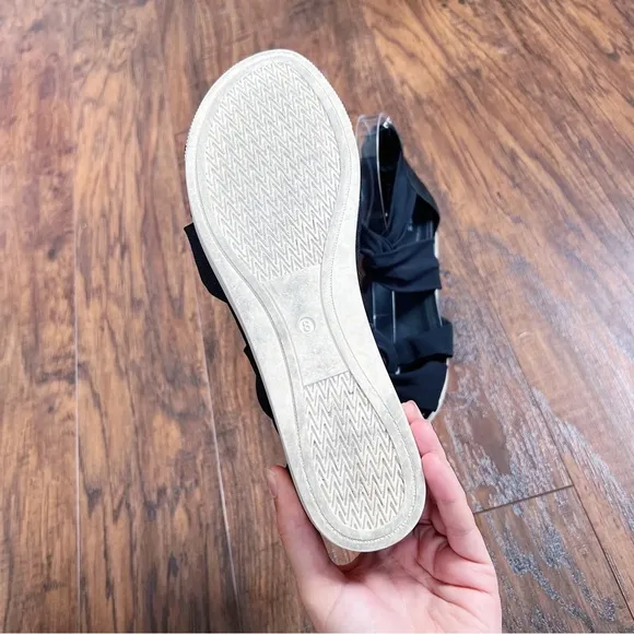 Eileen Fisher • Zanya Mesh Sneaker Sandal criss cross black sporty wedge