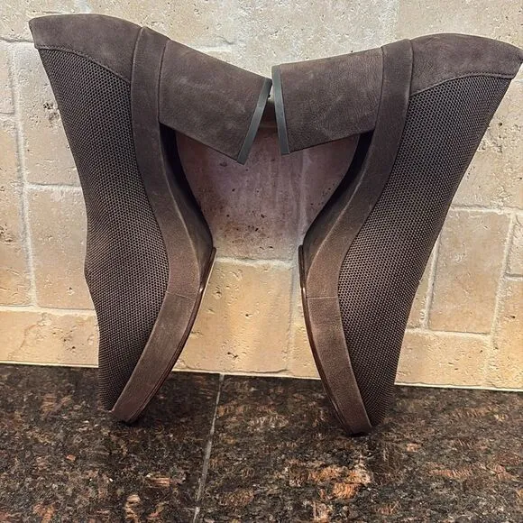 Eileen Fisher • Signy Block Heels Brown Suede Leather NEW size 9.5 $298