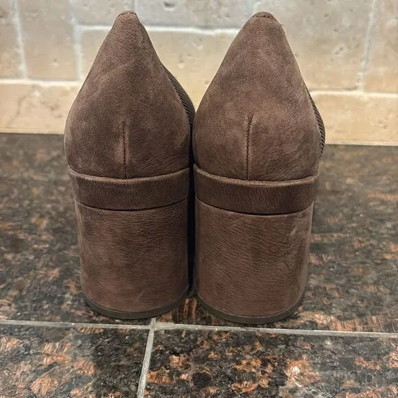 Eileen Fisher • Signy Block Heels Brown Suede Leather NEW size 9.5 $298
