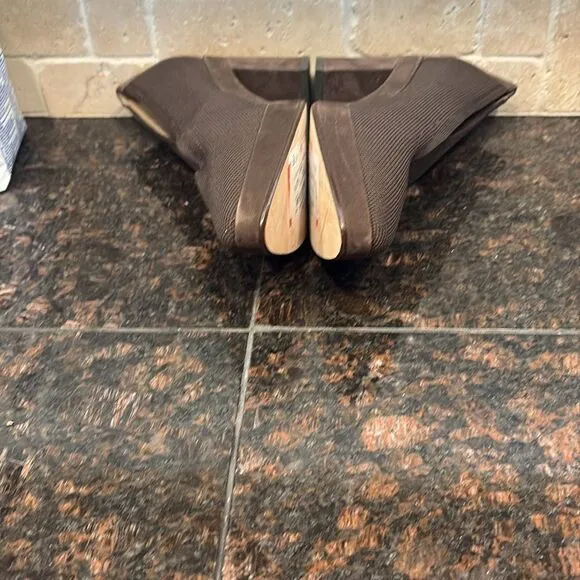 Eileen Fisher • Signy Block Heels Brown Suede Leather NEW size 9.5 $298
