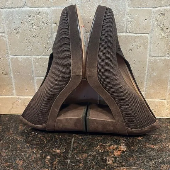 Eileen Fisher • Signy Block Heels Brown Suede Leather NEW size 9.5 $298