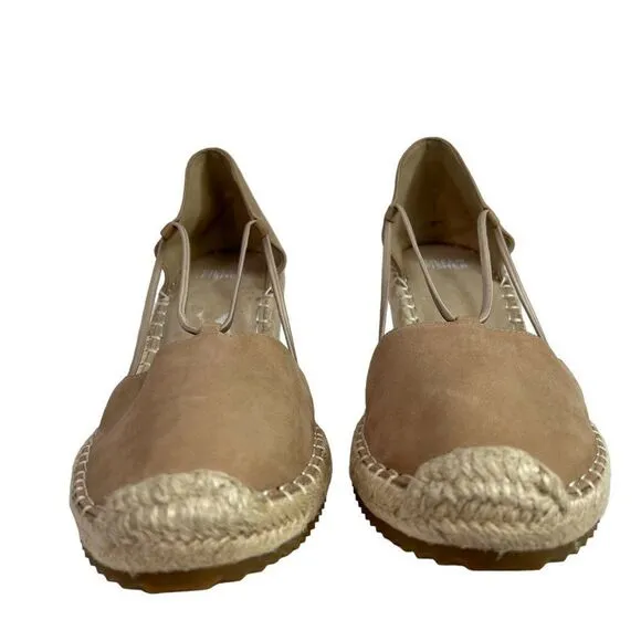 Eileen Fisher Yasmin Wedge Espadrille Closed Heel Tan Nubuck Sandals  Size 7.5 M