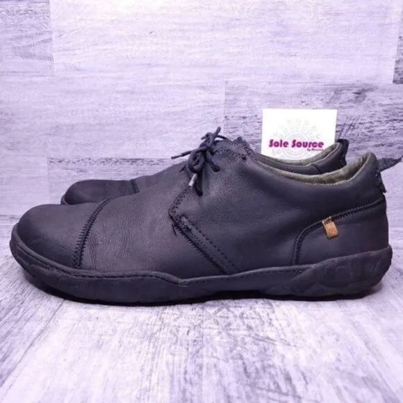 El Naturalista Pleasant Turtle Leather Casual Oxford Sneaker Black sz 46 Men's s