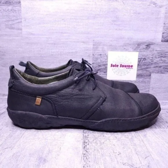 El Naturalista Pleasant Turtle Leather Casual Oxford Sneaker Black sz 46 Men's s