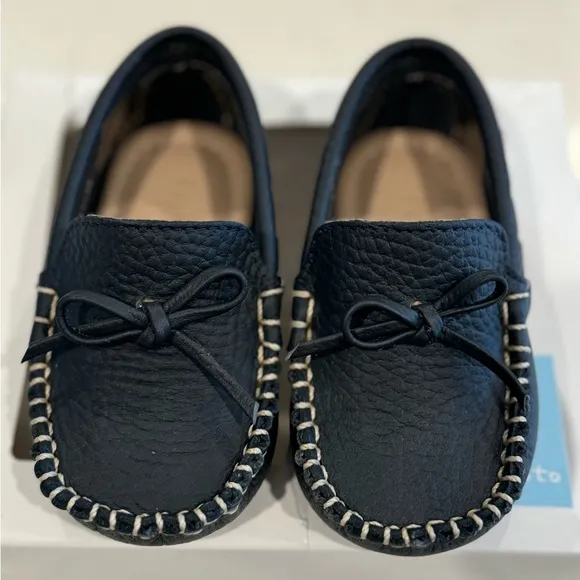 Elefantito Navy Leather Toddler Loafers NEW in box  size 6c
