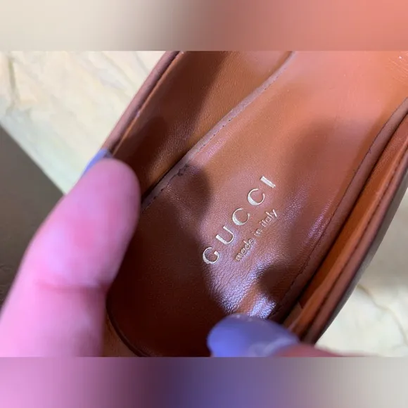 Elegant Gucci Tan Peep-Toe Heels