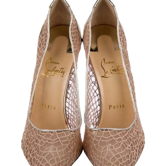 Elegant Silver and Cream Stiletto Heels