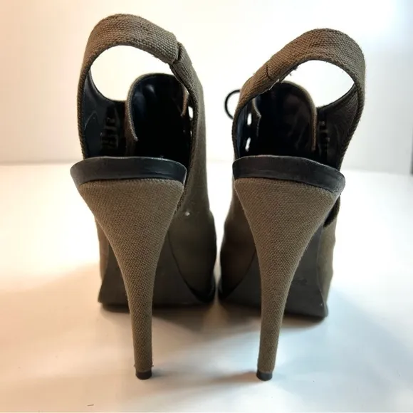 Elizabeth and James Margo Lace Up Platform Stiletto Sandals Size 7.5