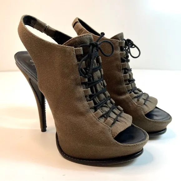 Elizabeth and James Margo Lace Up Platform Stiletto Sandals Size 7.5