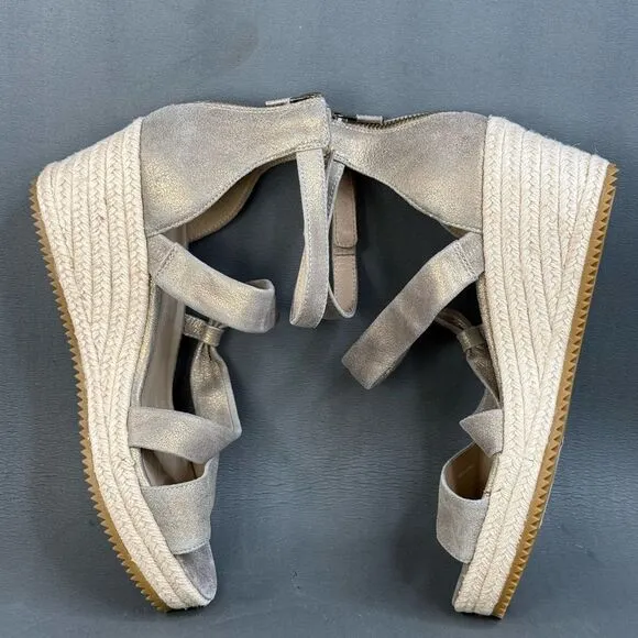 Elleen Fisher Wisp Espadrille Wedge Sandals women’s size 10