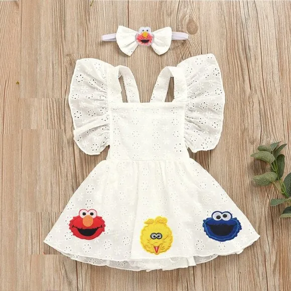 Elmo Dress Birthday Romper Dress Clothes Sesame Street outfit bodysuit Smash