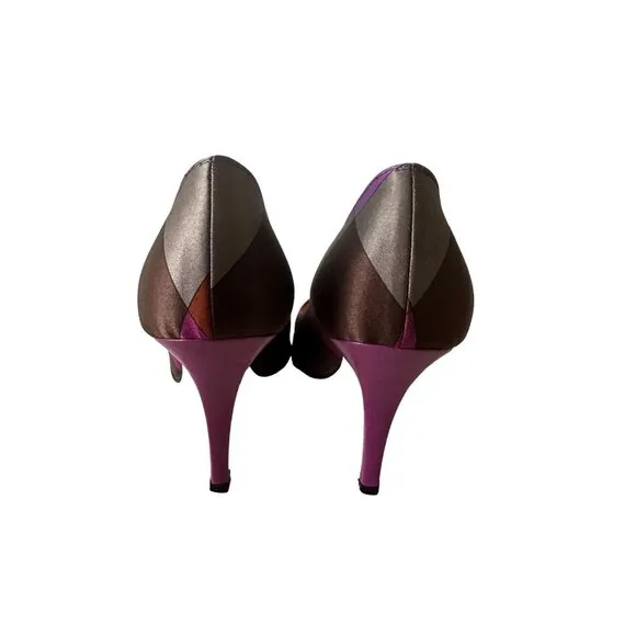 EMILIO PUCCI Multicolor Satin Stiletto Heels Size 37/7