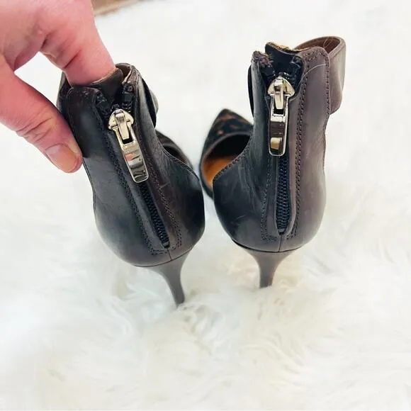 Enzo Angiolini Eaflio Dark brown pony hair animal print Slingback Pumps Size 6