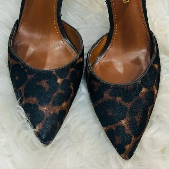 Enzo Angiolini Eaflio Dark brown pony hair animal print Slingback Pumps Size 6