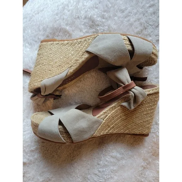 Eric Michael Handmade In Spain Espadrille Wedge Sandals Size 40 EU 9 US