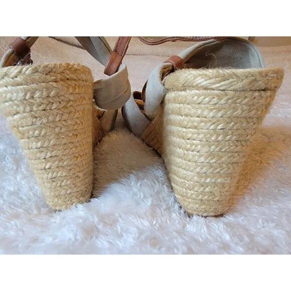Eric Michael Handmade In Spain Espadrille Wedge Sandals Size 40 EU 9 US