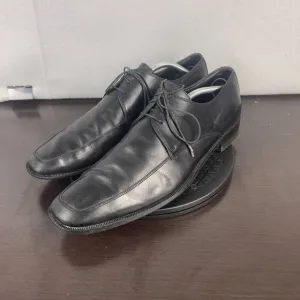 Ermenegildo Zegna Derby Dress Shoes Black Leather Mens Size 12 Distressed