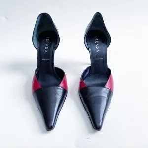 ESCADA Vintage Block Spectator Black Red Heels