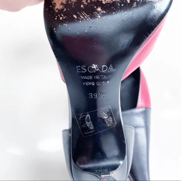 ESCADA Vintage Block Spectator Black Red Heels