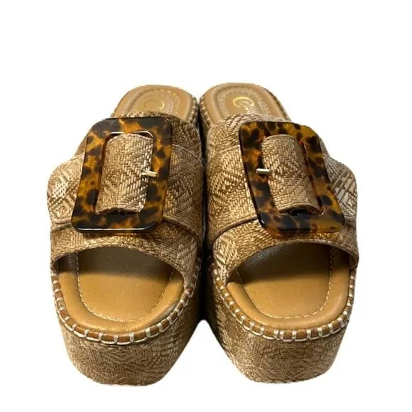 Espadrille wedge platform sandals