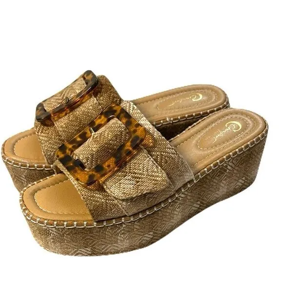 Espadrille wedge platform sandals