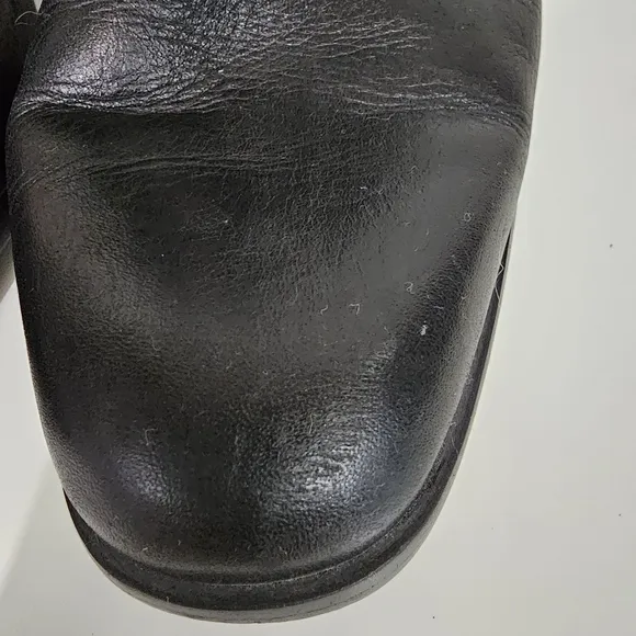 Etienne Aigner Black Leather Low Heeled Tall Boots Size 10.5