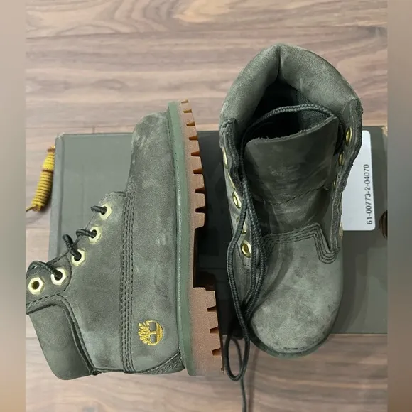 EUC IB Sz 7 Toddler Dark Green Timberland Boots