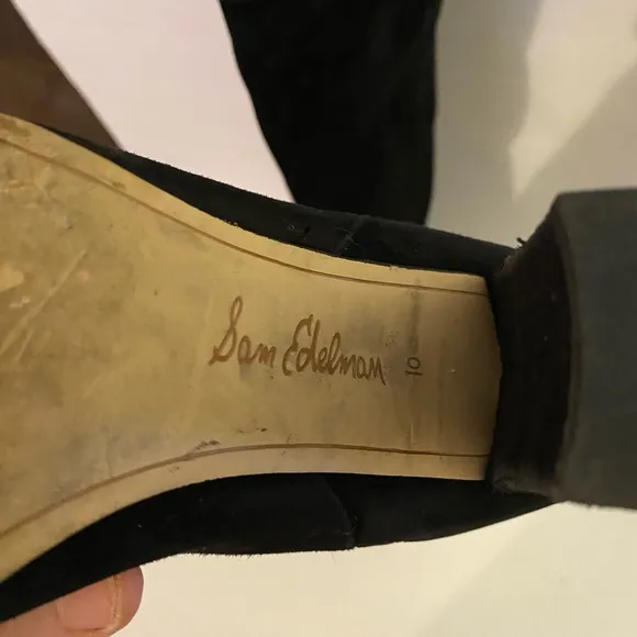 EUC Sam Edelman Caprice Knee High Black Suede Boot Size 10