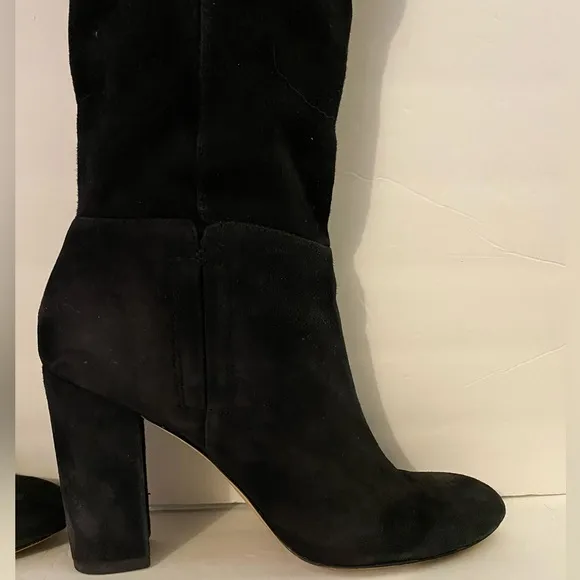 EUC Sam Edelman Caprice Knee High Black Suede Boot Size 10